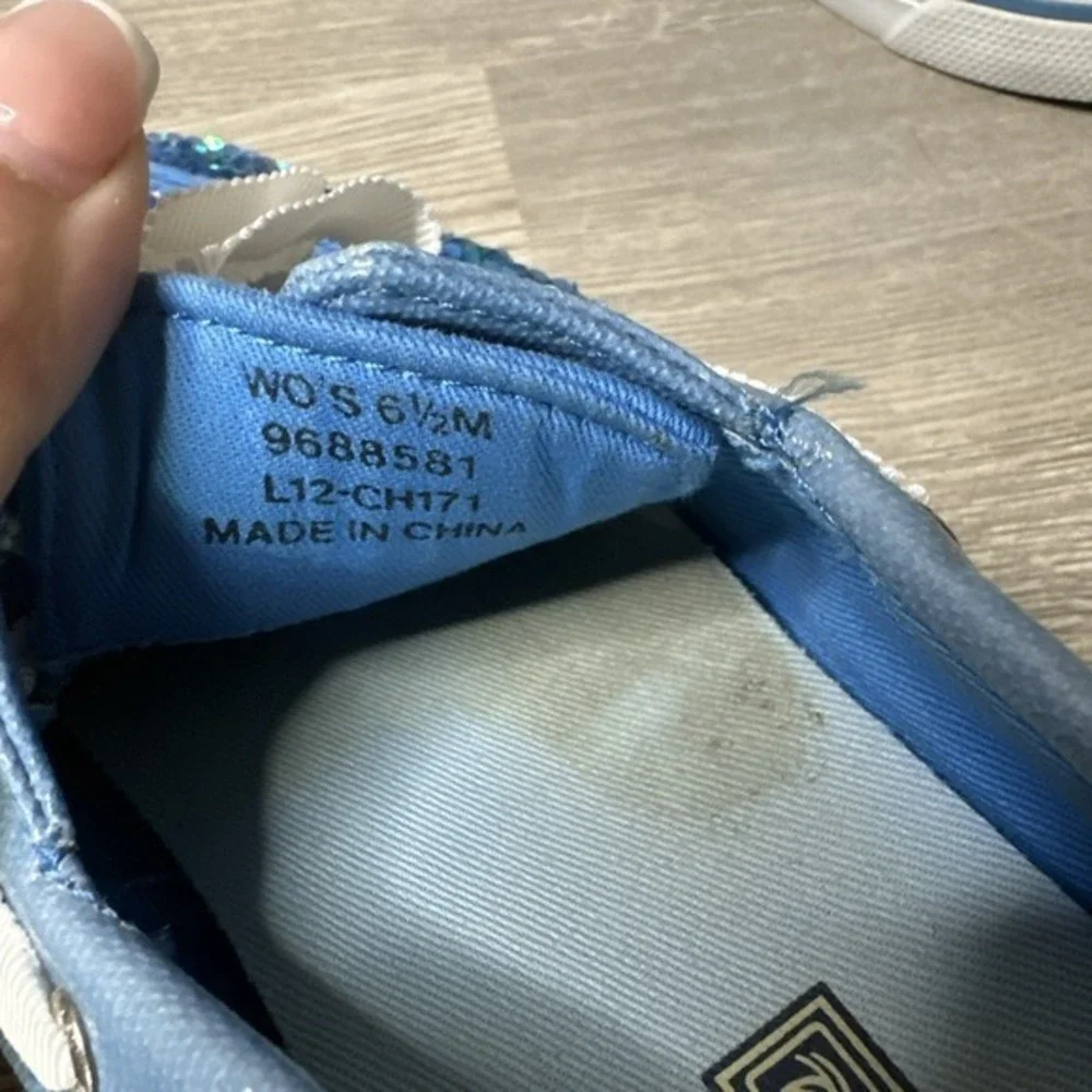 Sperry Top Sider Bahama Blue‎ Sequin Boat Shoes in Women's Size 6.5 M